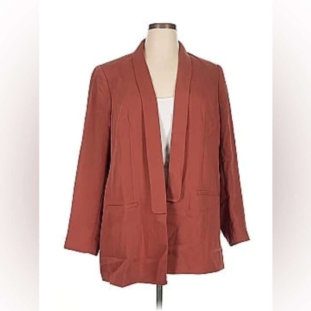 Express XL Burnt Orange Open Front 3/4 Sleeve Blazer – Casual & Chic